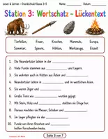 Vorschau - Stundenentwürfe - Der Neandertaler – Sachtext, Leseverständnis & Wortschatz | 6 Lernstationen + Lösungen | 3.–5. Klasse - Seite 3