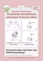 Vorschau - Stundenentwürfe - Chemische Reaktion oder physikalischer Vorgang? - Deckblatt