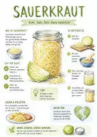 Vorschau - Arbeitsblätter - Lernposter + Arbeitsblätter zum Thema "Sauerkraut" + Lösung & MP3 + Infografik - Deckblatt