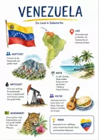 Vorschau - Arbeitsblätter - Lernposter + Arbeitsblätter zum Thema "Venezuela" (Lückentext, Hörverstehen) + Lösung & MP3 + Mindmap + Infografik - Deckblatt