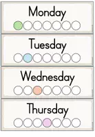 Vorschau - Präsentationen/Tafelbilder - Days of the Week – Tafelmaterial Englisch | Wochentage, Wetter & Jahreszeiten - Seite 1