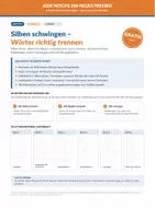 Vorschau - Arbeitsblätter - Silben schwingen und Wörter trennen - Deckblatt