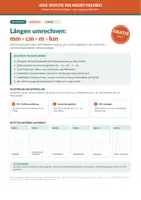 Vorschau - Arbeitsblätter - Längen umrechnen: mm, cm, m und km - Deckblatt