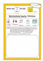 Vorschau - Spiele - Klaro DaZ Rätsel Lies und Male Nikolaus + Mini Domino - Deckblatt