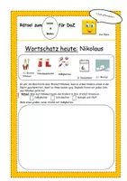Vorschau - Spiele - Klaro DaZ Rätsel Lies und Male Nikolaus + Mini Domino - Seite 1
