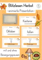 Vorschau - Präsentationen/Tafelbilder - Blitzlesen Herbst (animierte Präsentation) - Deckblatt