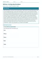 Vorschau - Arbeitsblätter - Arbeitsblatt Deutsch Klasse 1 – Wörter richtig abschreiben - Deckblatt