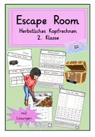 Vorschau - Arbeitsblätter - Escape Room : Herbstliches Kopfrechnen für die 2. Klasse - Deckblatt