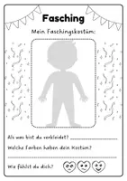 Vorschau - Arbeitsblätter - Mein Faschingskostüm - Fasching/Karneval - Seite 1