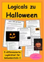 Vorschau - Arbeitsblätter - Logicals zu Halloween # Leserätsel # Logikrätsel - Deckblatt