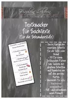 Vorschau - Arbeitsblätter - Textknacker (Vorlage für Tafel/- Wandkarten und Lesefächer) für Sachtexte in der Sekundarstufe! - Deckblatt