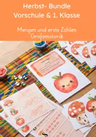 Vorschau - Mal- und Bastelvorlagen - Herbst Paket 1. Klasse + Vorschule: Mengen, Zahlen, Motorik - Deckblatt