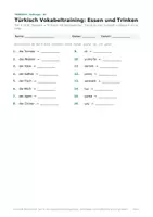 Vorschau - Arbeitsblätter - Türkisch A1 Wortschatz-Komplettpaket | 8 Themen mit Übungen - Seite 1