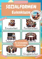 Vorschau - Bildkarten - Visualisierungen Sozialformen Eulenklasse 🦉 - Deckblatt