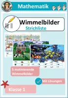 Vorschau - Arbeitsblätter - Wimmelbilder Strichliste Klasse 1 - Anfangsunterricht Mathe - Deckblatt