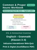Vorschau - Arbeitsblätter - Common & Proper Nouns (Klassen 2–4 / ESL) – Arbeitsblätter & Web-Quiz - Deckblatt