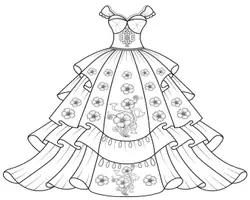 Aperçu - Matériel pour travaux manuels / dessin - Robes de Princesse Victoriennes à Colorier - Page 1