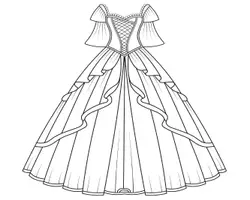 Aperçu - Matériel pour travaux manuels / dessin - Robes de Princesse Victoriennes à Colorier - Page 2