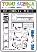Aperçu - Préparation de séance / Séance complète - Tout sur moi | 3 fiches de présentation | Anglais & Espagnol | Rentrée scolaire - Page de couverture
