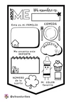 Aperçu - Préparation de séance / Séance complète - Tout sur moi | 3 fiches de présentation | Anglais & Espagnol | Rentrée scolaire - Page 3