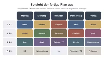Vorschau - Präsentationen/Tafelbilder - Stundenplan-Karten zum Umstecken 75 Karten · zum Laminieren · editierbar - Seite 1