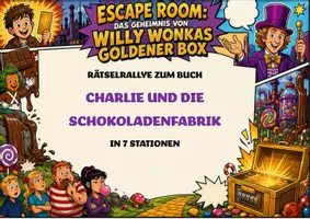 Vorschau - Spiele - Charlie und die Schokoladenfabrik Unterrichtsmaterial | Escape Room | Quiz | Unterrichtsmaterial | Deutsch Klasse 4-9 | mit Lösungen - Deckblatt