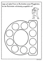 Vorschau - Arbeitsblätter - Buchstaben Legebild mit Muggelsteinen - Dot Marker - Seite 2