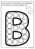 Vorschau - Arbeitsblätter - Buchstaben Legebild mit Muggelsteinen - Dot Marker - Seite 3