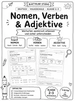 Vorschau - Arbeitsblätter - Nomenverben und Adjektive sicher unterscheiden.Volkschule - Deckblatt