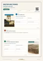 Vorschau - Arbeitsblätter - Erster Weltkrieg - Fakten und Verlauf - Stellungskrieg, Schlacht von Verdun, U-Boot-Krieg - Differenziertes Unterrichtsmaterial zum Video mit QR-Code und Lösung - Seite 1
