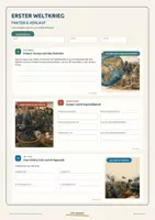 Vorschau - Arbeitsblätter - Erster Weltkrieg - Fakten und Verlauf - Stellungskrieg, Schlacht von Verdun, U-Boot-Krieg - Differenziertes Unterrichtsmaterial zum Video mit QR-Code und Lösung - Seite 3
