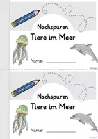Vorschau - Arbeitsblätter - Miniheft: Nachspuren & Schwungübungen - Meerestiere (Graphomotorik) - Seite 3