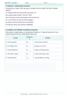 Vorschau - Arbeitsblätter - Arbeitsblatt Deutsch Klasse 3 – Subjekt und Prädikat bestimmen - Seite 1