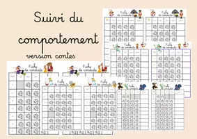 Aperçu - Affichage - Fiches de de suivi comportement (contes) - Page de couverture