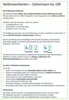Vorschau - Fördermaterial/Inklusion - Stellenwertkarten bis 100 – Zehner und Einer | Zahlverständnis Klasse 2 - Seite 1