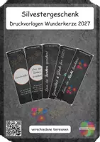 Vorschau - Mal- und Bastelvorlagen - Silvester 2027 2028 Silvestergeschenk Wunderkerze Neujahr - Deckblatt