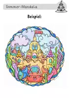 Vorschau - Mal- und Bastelvorlagen - Sommer-Mandalas für die Grundschule – 22 Ausmalbilder für Kunst, Freiarbeit & Vertretung | Klasse 1–4 - Seite 2
