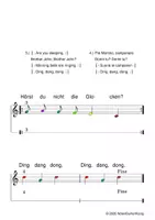 Vorschau - Arbeitsblätter - (B) Bruder Jakob Erarbeitung - Text, Singen, bunte Noten, Klangröhren, Glockenspiel, Blockflöte / Kinderlieder - Anfänger und Fortgeschrittene - Seite 3