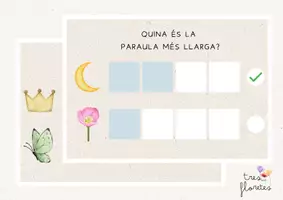 Vista previa - Hojas de trabajo - CONSCIÈNCIA FONOLÒGICA: QUINA ÉS LA PARAULA MÉS LLARGA? - página 1
