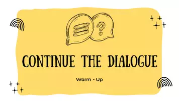 Vorschau - Präsentationen/Tafelbilder - Continue The Dialogue_Warm-up_PPP - Deckblatt