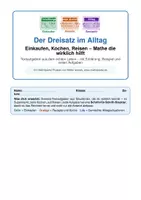 Vorschau - Arbeitsblätter - Workbook: Der Dreisatz im Alltag – Textaufgaben aus echtem Leben (Einkaufen, Kochen, Reisen) mit Schritt-für-Schritt-Anleitungen & Lösungen - Deckblatt