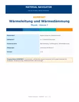 Vorschau - Arbeitsblätter - Physik_Waermeleitung-und-Waermedaemmung_Klasse7 - Deckblatt
