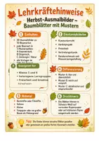 Vorschau - Arbeitsblätter - Herbst-Ausmalbilder – 30 Baumblätter mit Mustern - Seite 1