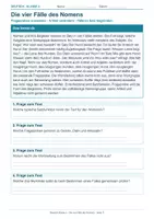 Vorschau - Arbeitsblätter - Arbeitsblatt Deutsch Klasse 4 – Die vier Fälle des Nomens - Deckblatt