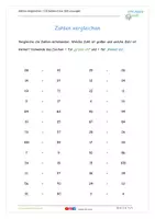 Vorschau - Arbeitsblätter - Zahlen vergleichen - Ü2 Zahlen 0 bis 100 Übungen u. Lösungen - Seite 1