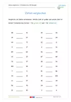 Vorschau - Arbeitsblätter - Zahlen vergleichen - Ü2 Zahlen 0 bis 100 Übungen u. Lösungen - Deckblatt