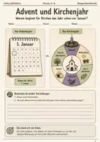 Vorschau - Arbeitsblätter - Advent und Kirchenjahr Arbeitsblatt Klasse 5–6 - Deckblatt