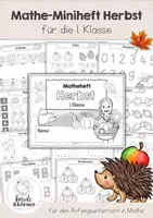 Vorschau - Arbeitsblätter - Herbst Mathe Klasse 1 | Miniheft Herbst Zahlenraum 10 | Mathe Klasse 1 | Mengen, Zahlen, Plus - Deckblatt