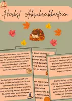 Vorschau - Arbeitsblätter - Abschreibkarteien Herbst - Deckblatt