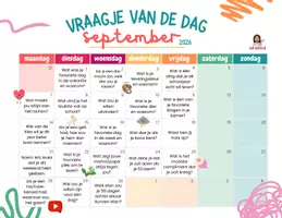 Voorbeeld - Kalender Vraagje van de dag: Schooljaar '26- '27 - Voorblad